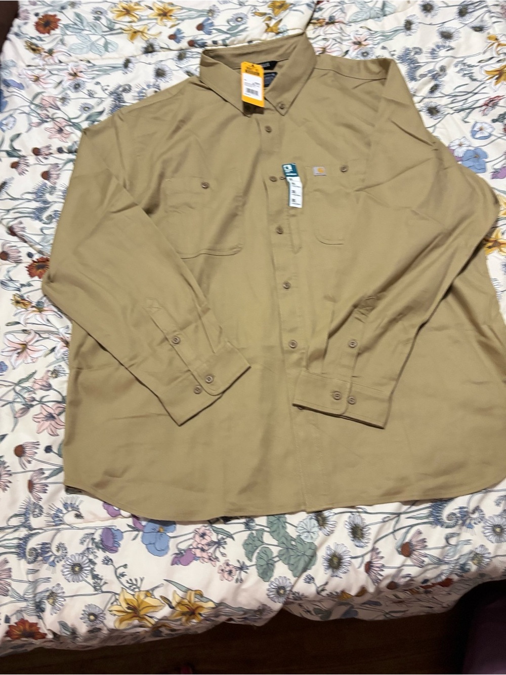 NWT Carhartt Button-Up Work Shirt in Khaki/Tan